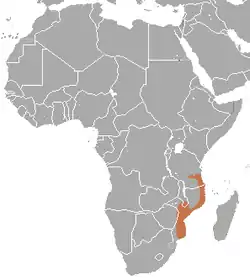 Distribución del gálago de Grant