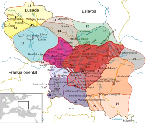 Mapa histórico de Gran Moravia