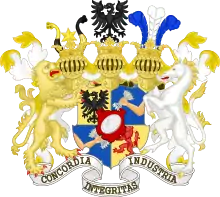 Escudo de la Familia Rothschild, por el vínculo conjunto para la fundación de Viña Almaviva.