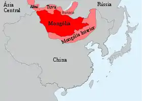 Territorios actualmente habitados por los mongoles