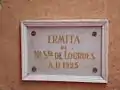 Placa en la Ermita de la Gruta de Lourdes