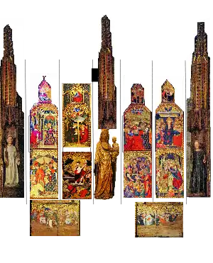 Retablo gótico del Monasterio de Santes Creus, de Guerau Gener y Lluís Borrassà (1407-1411).