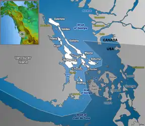 Localización de las islas del Golfo Meridionales