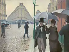 Calle de París en día lluvioso, de Gustave Caillebotte, 1877.