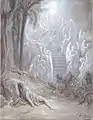 Gustave Doré, Estudio para El sueño de Jacob (Génesis 28:11-13), dibujo, 1865.