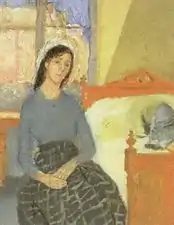 La artista en su habitación en París , 1907–09