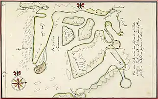 (1722) Mapa de Egede de la zona alrededor de "Habets Oe"