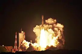 H-IIB lifts off from the Tanegashima Space Center carrying HTV-1 in 2009.