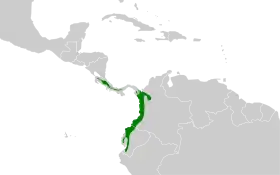 Distribución geográfica del hormiguero de Zeledón