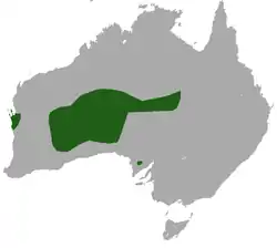 Mapa de distribución de Sminthopsis hirtipes