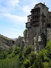 Casas colgadas en Cuenca, España.