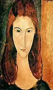 Retrato de Hébuterne por Modigliani en 1917.