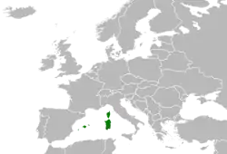 alt=Distribución natural
*Megotigea Raf. (1837), nom. rej.