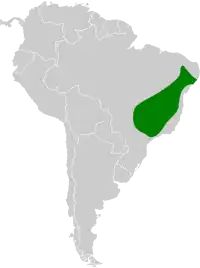 Mapa de distribución de Heliomaster squamosus.