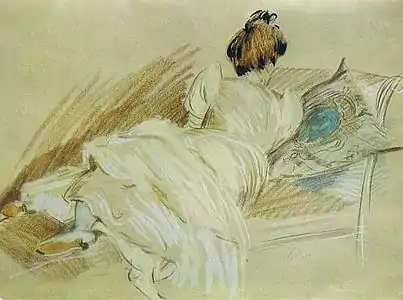 En el sofá, pastel, 1899.