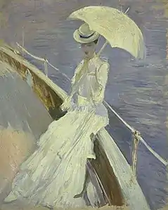 Joven mujer de blanco (Señora Helleu), óleo sobre tela, 1900.