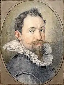 Hendrick Goltzius, Autorretrato (dibujo a colores)