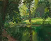 Un tramo tranquilo del río, óleo sobre lienzo, 50 × 61 cm cm