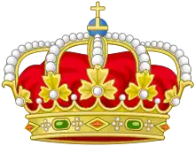 Soberano - Corona Real de EspañaDiseño de las armas nacionales.