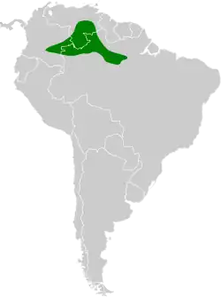 Distribución geográfica del tiluchí dorsimanchado.