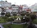 Fuente en el medio de los jardines de Casto Sampedro