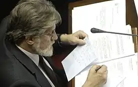 Luis Hierro López presidiendo el Senado de la República Oriental del Uruguay