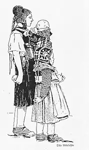 Traje de interior, madre con hijos de Bottenhorn, alrededor de 1910