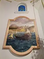 Historia alusiva a la Virgen del Sufragio, en la capilla homónima.