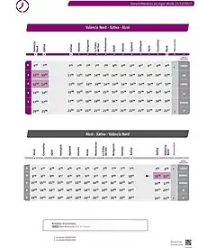 Horario de tren