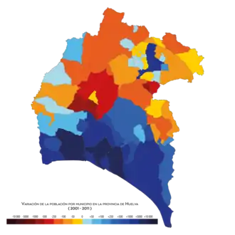 Variación de población entre 2001 y 2011