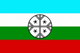 Bandera mapuche del territorio huenteche.