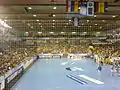 Aspecto del pabellón en el partido de Liga de Campeones de la EHF entre el BM Valladolid y el VfL Gummersbach.