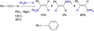 Hidrosililación con hidruro de trifenilsililo