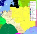 Mapa de Polonia alrededor de 1466