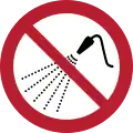 P016 – No rociar con agua