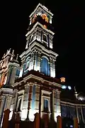 El campanario de la Iglesia de la Viña, también proyectado por José Enrique Rauch y construido bajo la dirección de Righetti.