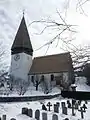 Imagen de la iglesia con nieve