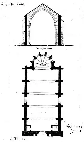 Planta y sección.Lampérez y Romea, Vicente.