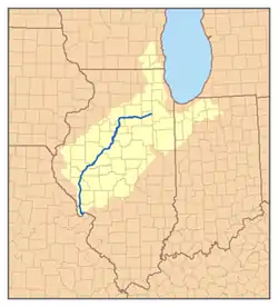 El río Illinois fluye en dirección suroeste por la mitad norte del estado