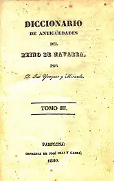 Tomo III del Diccionario de antigüedades de Yanguas y Miranda (1840)