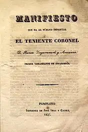 Manifiesto militar de la primera guerra carlista (1837)