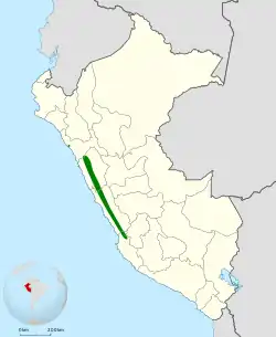 Distribución geográfica del incaspiza alirrufo.