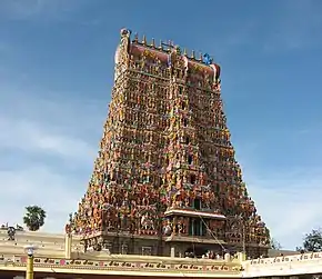 Gopuram del templo Meenakshi Ammán de Madurai (1559-1659)