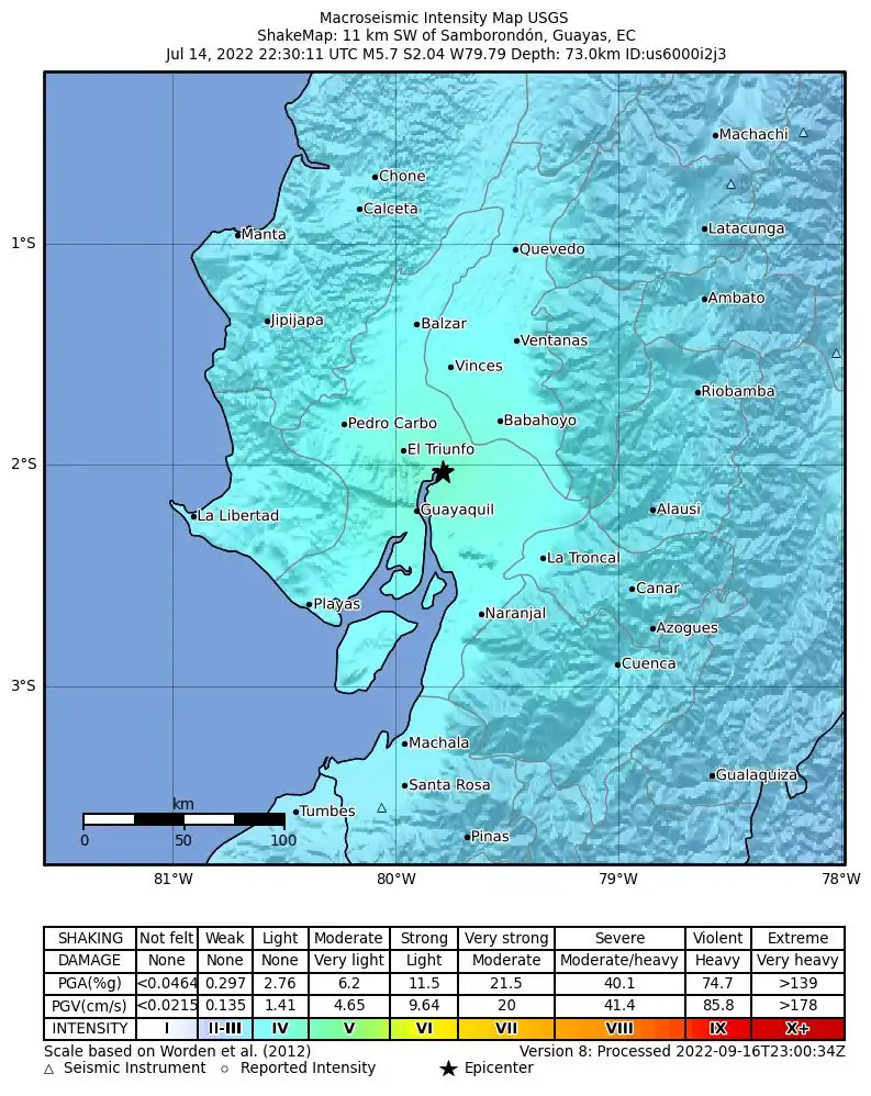 Mapa del Epicentro