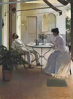 Interior al aire libre (1892), de Ramón Casas, colección Carmen Thyssen-Bornemisza, Barcelona