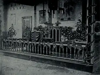 Interior de la Capilla Metodista Canadiense de Chengtu, anterior a 1903