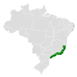 Distribución geográfica de la cotinguita pipra.