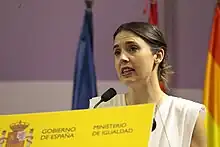 La ministra de igualdad presentando el segundo estudio de UGT sobre las personas LGTBI en el empleo en España