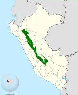 Distribución geográfica de la tangara de Reinhardt.