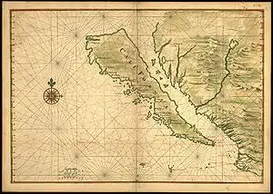 La isla de California, mapa del siglo XVII